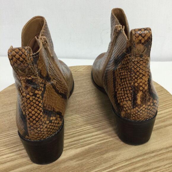 Vionic Womens Clara Boots Snake Embossed Leather Bootie Casual Brown Size 8 - Picture 4 of 13